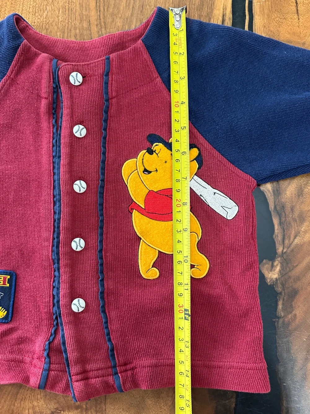 Vintage 90s Disney Winnie The Pooh Team Baseball Cardigan Jeans Set 3T